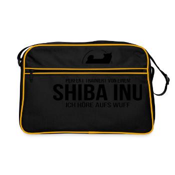 Shiba Inu Woof - Sac Retro - noir/or - Devant