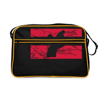 old cracks scratch stamp coat of arms cool logo text ok - Retro Bag - black/gold - Front