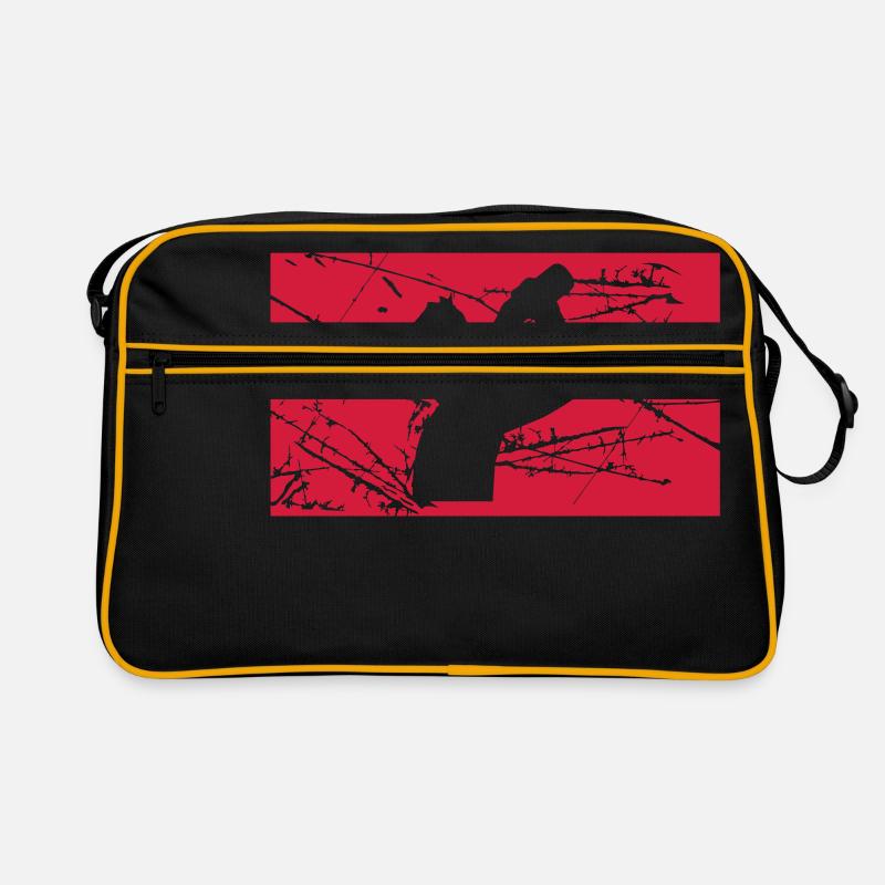 old cracks scratch stamp coat of arms cool logo text ok Retro Bag