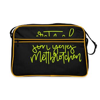 Premier fils geiles Mettbrötchen - Sac Retro - noir/or - Devant
