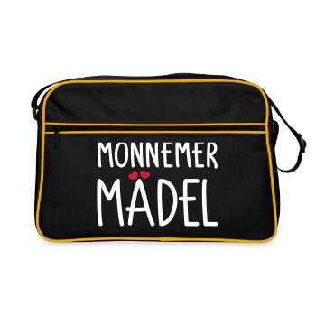 Monnemer Mädel - Retro Tasche - Schwarz/Gold - Vorne