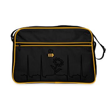 mein Herz schlägt für Blumen / beat 4 flowers 'n - Retro Bag - black/gold - Front