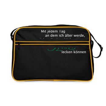 Mit jeden Tag - am Arsch lecken - Retro Tasche - Schwarz/Gold - Vorne