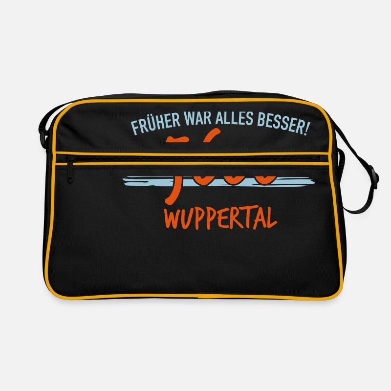 Früher 5600 Wuppertal - Retro Tasche - Schwarz/Gold