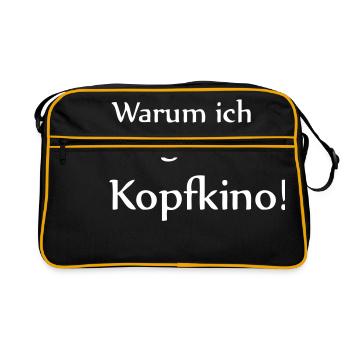 Pourquoi je souris? Kopfkino! - Sac Retro - noir/or - Devant