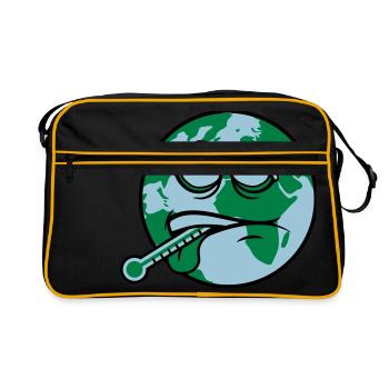 virus de la terre virus bactéries thermomètre l'humanité - Sac Retro - noir/or - Devant