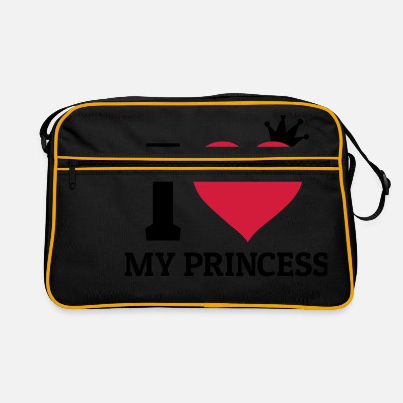 I love my Princess - Retro Tasche - Schwarz/Gold