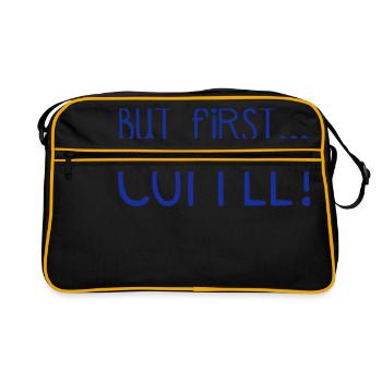 FIRST COFFEE... - Sac Retro - noir/or - Devant