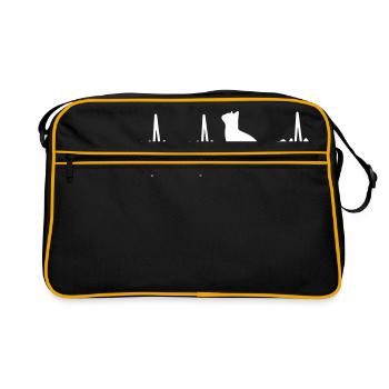 A HEART FOR CATS! - Retro Bag - black/gold - Front