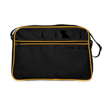 A HEART FOR DOGS! - Retro Bag - black/gold - Front