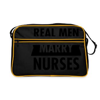 Real Men Marry Nurses - Sac Retro - noir/or - Devant