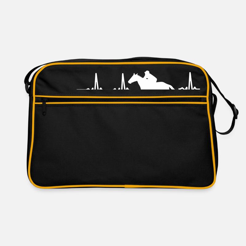 MY HEART BEATS FOR HORSES! - Retro Bag - black/gold