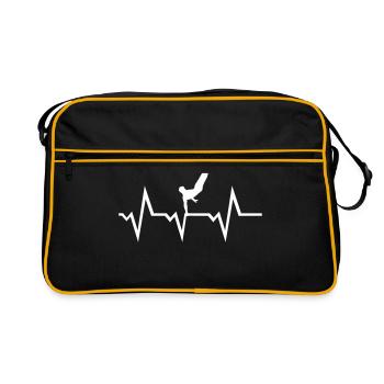 Gymnast ECG Heartbeat, Gymnastics Pulse - Sac Retro - noir/or - Devant