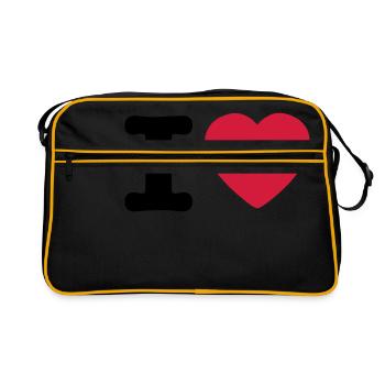 I love / I heart DELUXE - Retro Tasche - Schwarz/Gold - Vorne