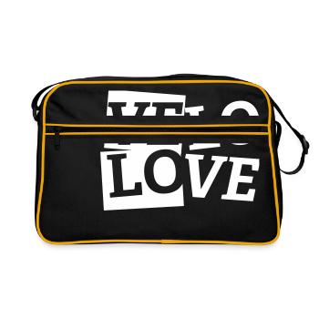 Velo amour l'amour tous les cyclistes - Sac Retro - noir/or - Devant