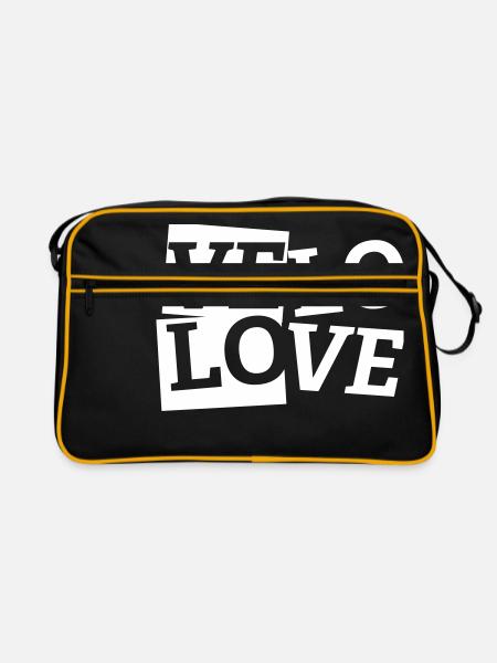 Velo amour l'amour tous les cyclistes - Sac Retro - noir/or - Devant