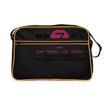 New York City Subway Subway 7 Manhattan Queens NYC - Retro Bag - black/gold - Front