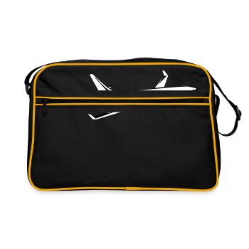 Flugzeug - Retro Tasche - Schwarz/Gold - Vorne