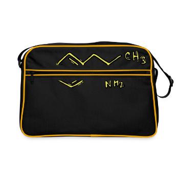 Chimie des formules structurales de l'amphétamine - Sac Retro - noir/or - Devant