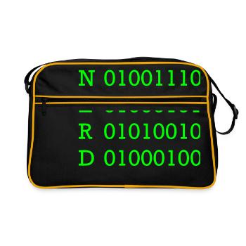 binary nerd - Retro Bag - black/gold - Front