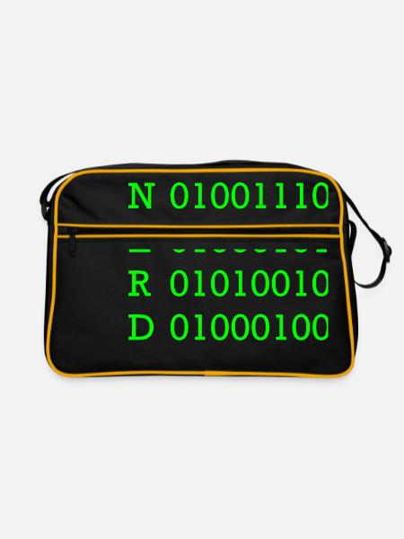 binary nerd - Retro Bag - black/gold - Front