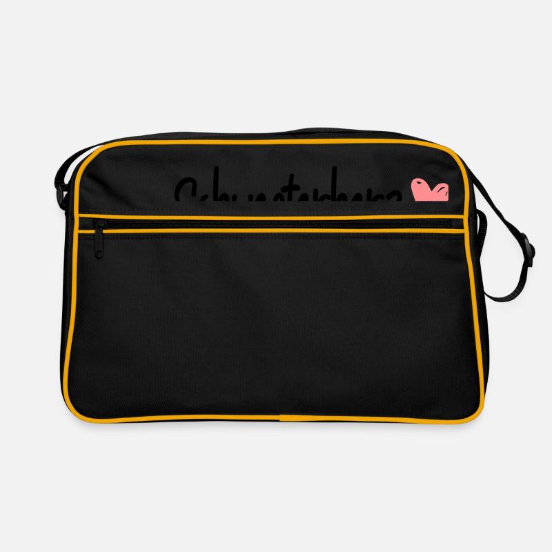 schwesterherz - Retro Tasche - Schwarz/Gold