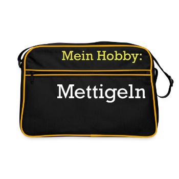 Mettigel - Retro Tasche - Schwarz/Gold - Vorne