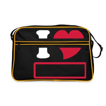 Ich liebe es zu gestalten - Retro Tasche - Schwarz/Gold - Vorne
