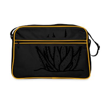 Aloe vera agave dessin de cactus - Sac Retro - noir/or - Devant