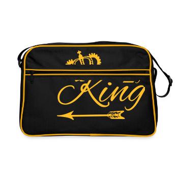 MY KING ♚ Arrow left luxury style (all colors) - Retro Bag - black/gold - Front