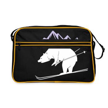 Ours de snowboard - Sac Retro - noir/or - Devant