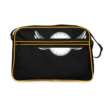 star circle frame round wing ring shield shield - Retro Bag - black/gold - Front