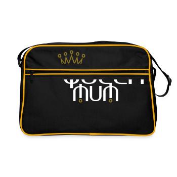 QUEEN MUM avec la couronne - Sac Retro - noir/or - Devant