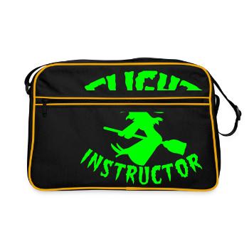 FLIGHT INSTRUCTOR witch on a broomstick - Retro Bag - black/gold - Front