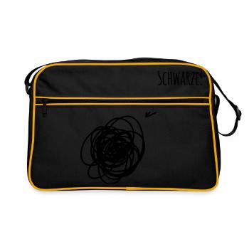 Schwarzes Loch 1c - Retro Tasche - Schwarz/Gold - Vorne