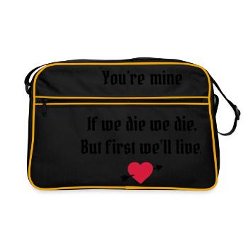 declaration of love - if we die we die - Retro Bag - black/gold - Front
