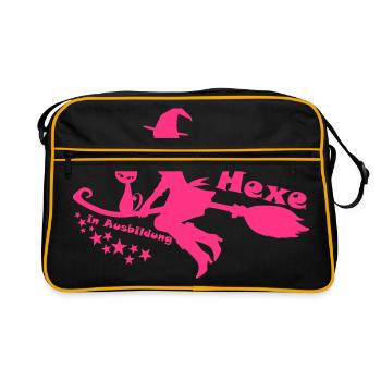 Hexe in Ausbildung - Retro Tasche - Schwarz/Gold - Vorne