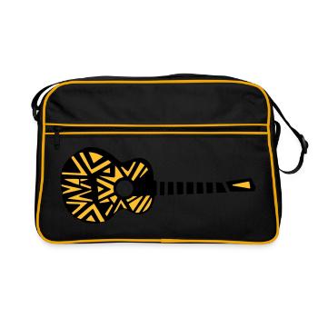 Guitar Acoustic Concert Western Guitar 30 - Retro Bag - black/gold - Front