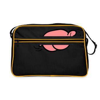Arsch mit Ohren - Retro Tasche - Schwarz/Gold - Vorne
