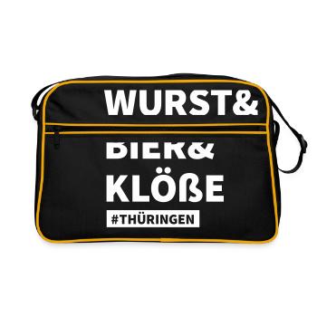 Hashtag Thüringen - Retro Tasche - Schwarz/Gold - Vorne
