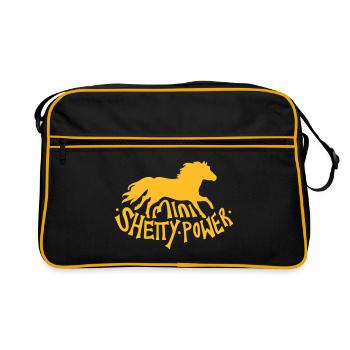 Shetty Power - Retro Tasche - Schwarz/Gold - Vorne