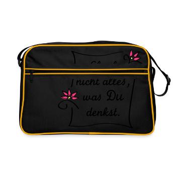 Glaub nicht alles - Retro Tasche - Schwarz/Gold - Vorne