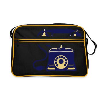 Altes Telefon 2 - Retro Tasche - Schwarz/Gold - Vorne