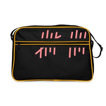 9 coups / / 9 fois / / Anniversaire / / cadeau - Sac Retro - noir/or - Devant