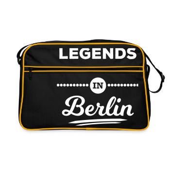 legends are born in Berlin Geburtstag Geschenk - Retro Tasche - Schwarz/Gold - Vorne