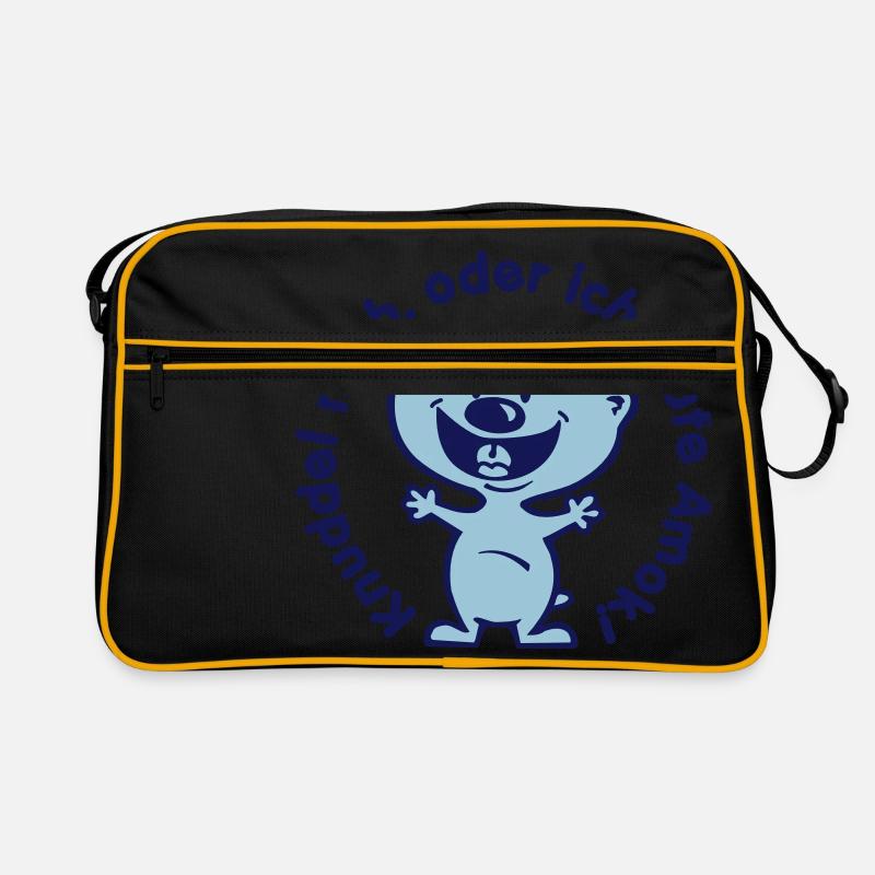 knuddel mich, oder ich laufe amok Retro Tasche