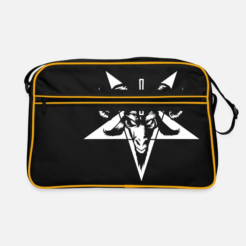 Goat Head with Pentagram (inverted) No.2_1c Retro Bag