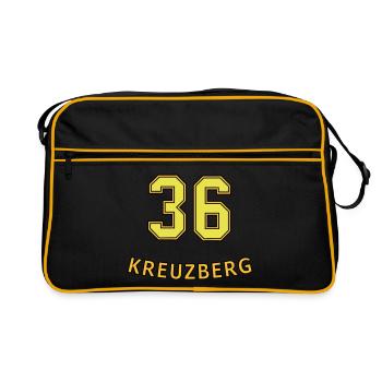 KREUZBERG 36 - Retro Tasche - Schwarz/Gold - Vorne