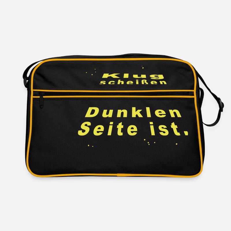Klugscheißen - Retro Tasche - Schwarz/Gold