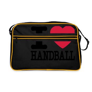 i love handball heart - Sac Retro - noir/or - Devant